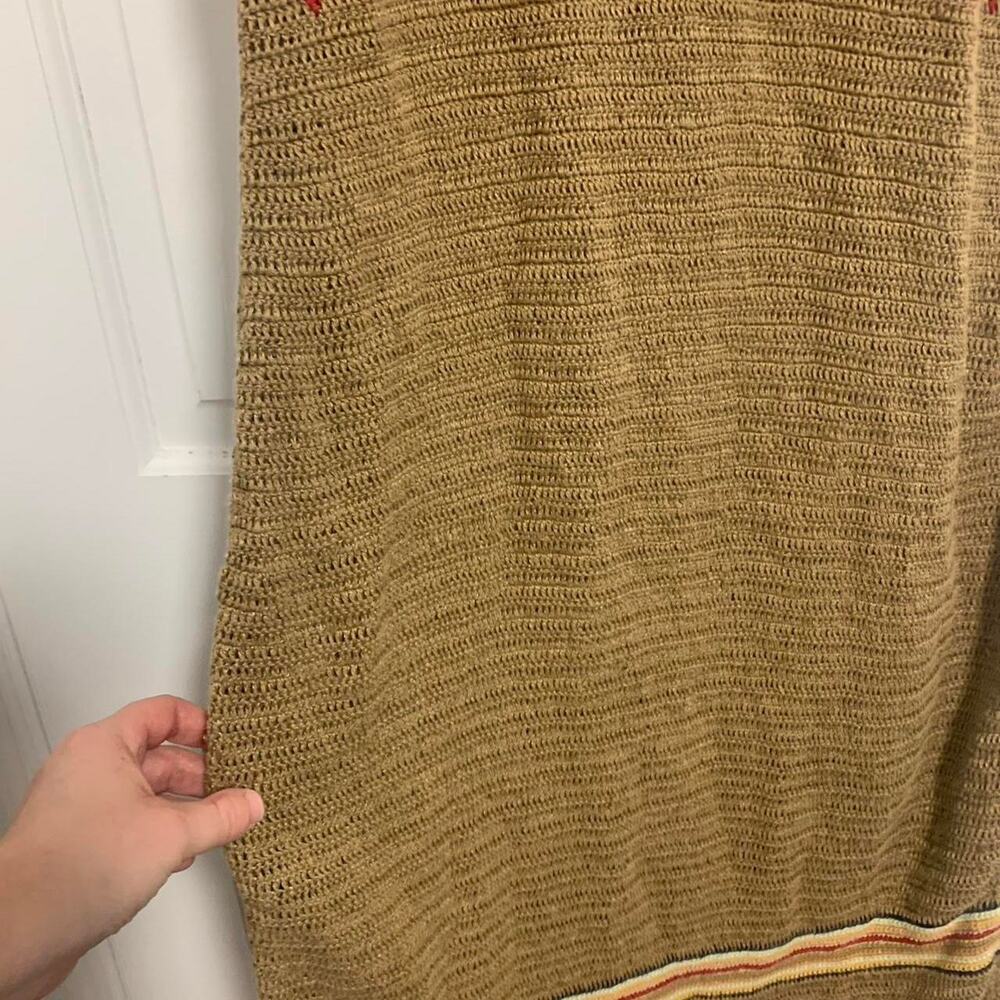 Ralph Lauren Exclusively Hand Knit Dress 100% Linen Brown and Red Size Medium - Picture 5 of 6